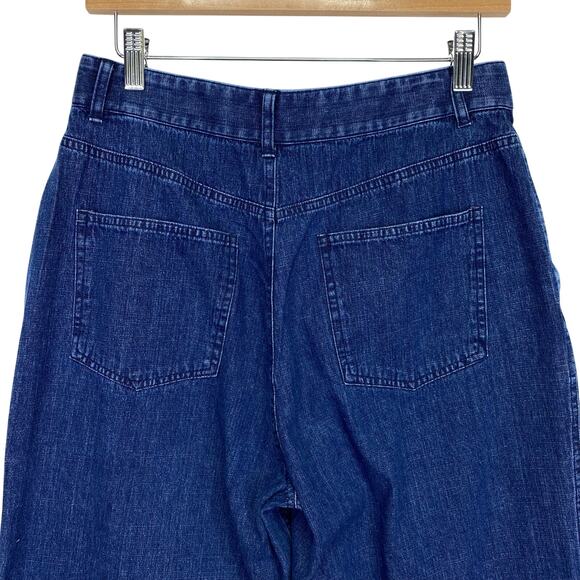 JENNI KAYNE Wide Leg Trouser Jean Womens Sz 6 Relaxed High Rise Vtg Blue Preppy - Picture 5 of 8